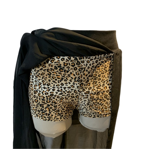 VALÍA Leopard Shorts  With Maxi Blythe Transparent Skirt Size SP - Picture 13 of 15